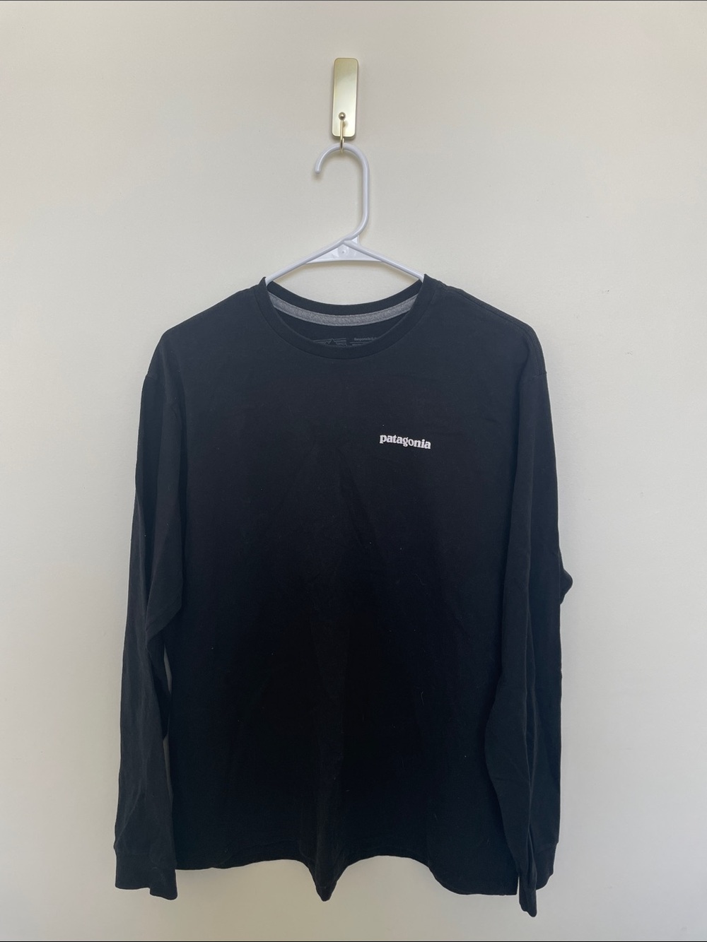 Patagonia Black Long Sleeve Logo Shirt